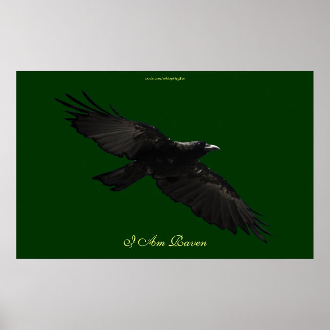 SOY RAVEN III Volando Poster de Arte Raven Negro (Frente)