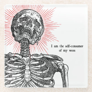 ¡Soy Skeleton! Posavasos de vidrio