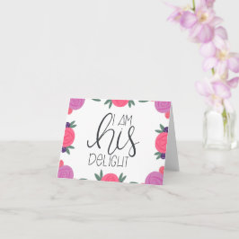 Soy su delicia Tarjeta sin texto con flores brilla