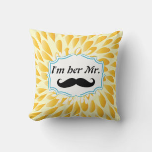 Soy su Sr. Mustard Amarillo Almohada Floral Modern