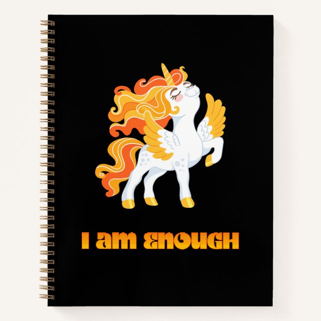 SOY suficiente unicornio 1 cuaderno diario (Anverso)