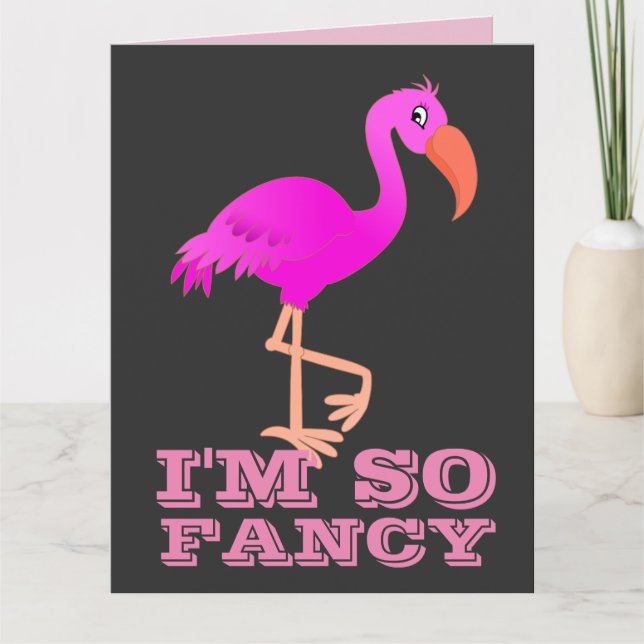 SOY TAN FANCY FLAMINGO SOBRESIZADO TARJETAS DE CUM (Anverso)