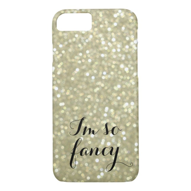 Soy tan Fancy Sparkly Gold iPhone 7 Funda (Reverso)