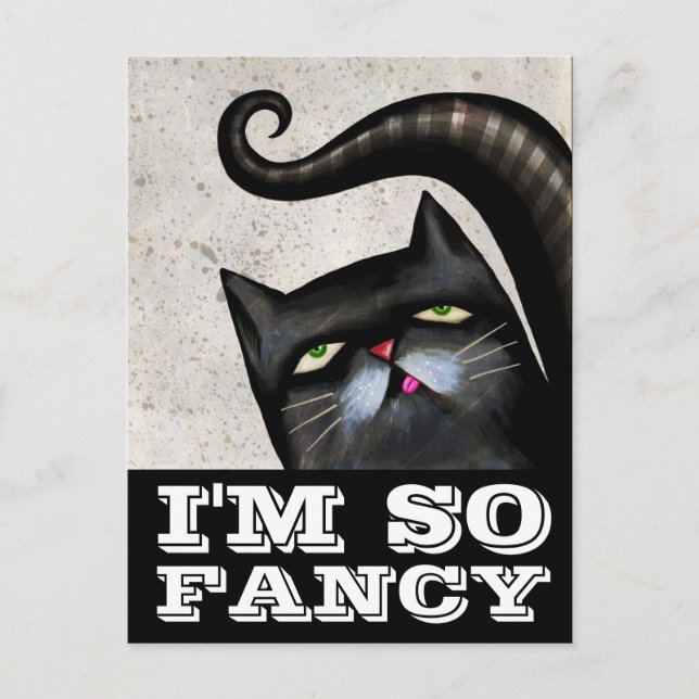 SOY TAN FANCY TARJETAS DE ARTE DE GATO NEGRO (Anverso)