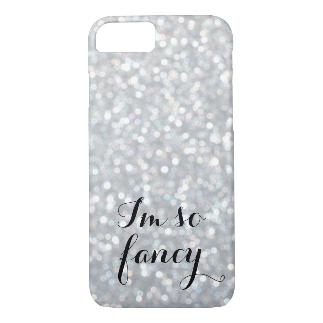Soy tan Funda Fancy Sparkly Silver para iPhone 7 (Reverso)