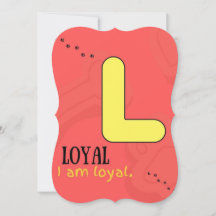 SOY TARJETA DE AFIRMACIÓN ALPHABET L PARA NIÑOS