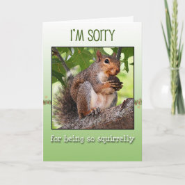 Soy tarjeta de felicitación triste con la ardilla