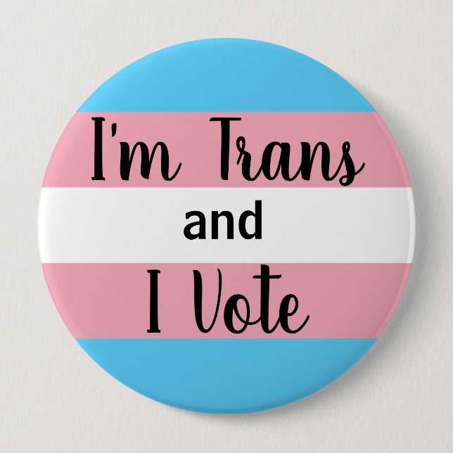 Soy Trans y voto botón (Anverso)
