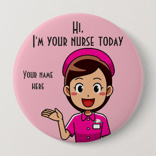 Soy tu enfermera hoy botón redondo