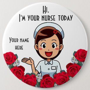 Soy tu enfermera hoy botón redondo