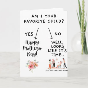 ¿Soy tu hijo favorito, divertida tarjeta del Día d