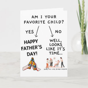 ¿Soy tu hijo favorito, divertida tarjeta del Día d