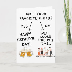¿Soy tu hijo favorito, divertida tarjeta del Día d