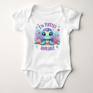 "Soy Turtley Adorable" Bebé Jersey Bodysuit
