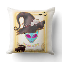 "SOY UN ALIENÍGENA" Almohada de Halloween
