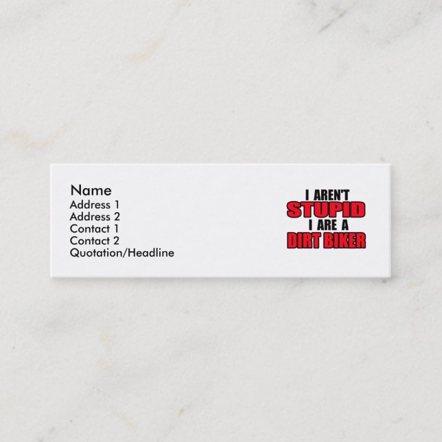 Soy Un Biker Sucio - Tarjeta De Perfil (Anverso)