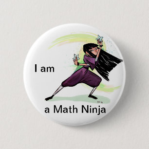 Soy un botón de Ninja de la matemáticas (femenin