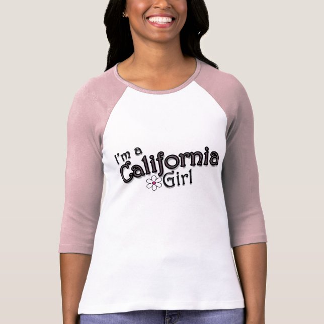 Soy un chica de California, flor, camiseta rosada (Anverso)