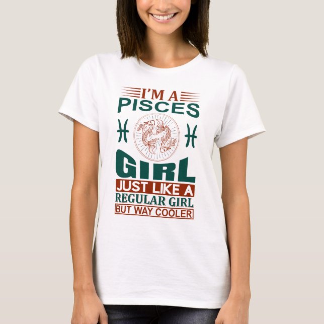Soy Un Chica De Pisces Guay Zodiac Rótulo Camiseta (Anverso)