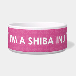 Soy un cuenco rosado de Shiba Inu