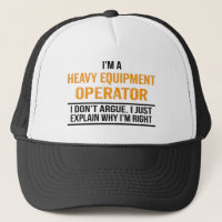 Soy un gorro de camionero del operador de equipos 