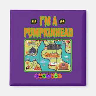 Soy un imán de cabeza de calabaza con mapa