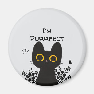 Soy un imán de gato negro lindo perfecto