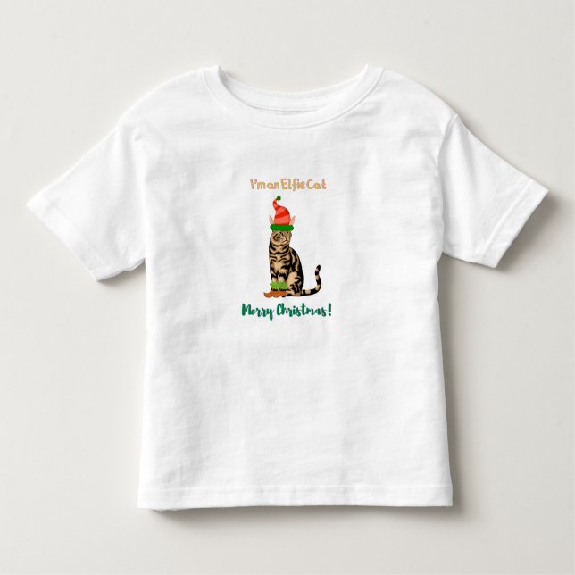 Soy un Navidad de gato de Elfie. Camiseta pequeña (Anverso)