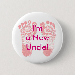 ¡Soy un nuevo tío! Botón de los pies de la niñ