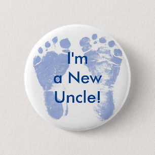 ¡Soy un nuevo tío! Botón de los pies del bebé