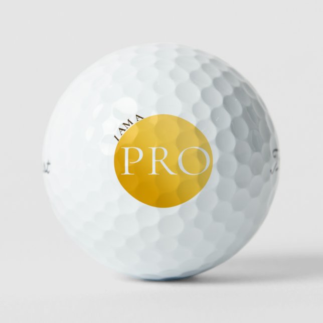 SOY UN PRO | Pelota de Golf Dorada Personalizada (Anverso)
