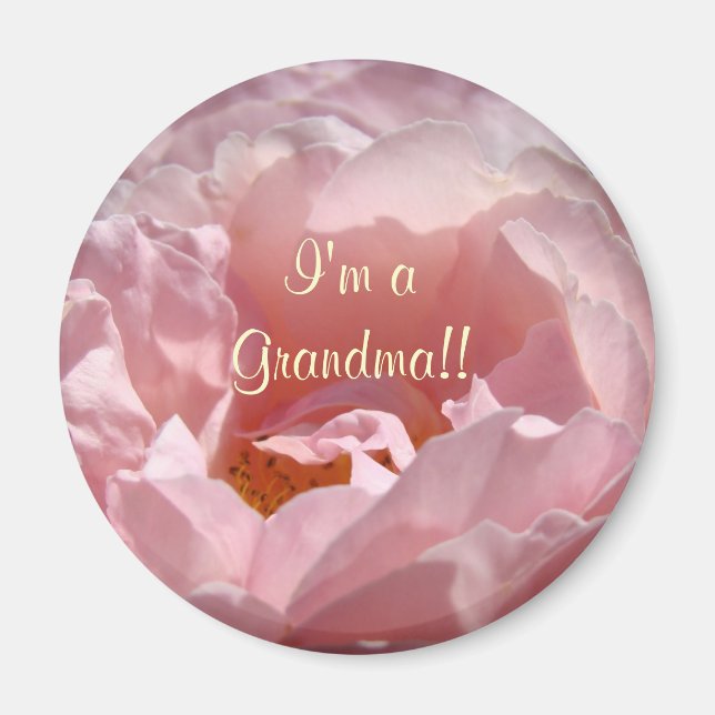 ¡Soy una abuela! imán Flor rosa Sunlit Pink (Frente)