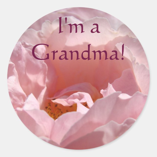 ¡Soy una abuela! pegatinas Flor rosa rosa (Anverso)