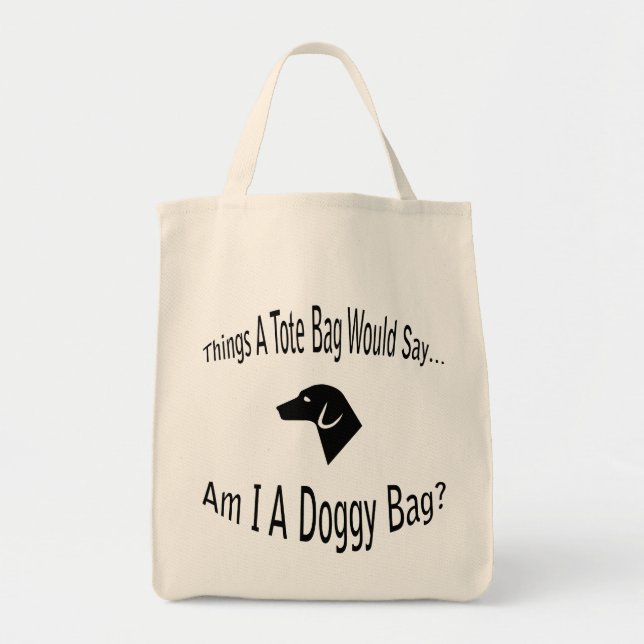 ¿Soy una bolsa de doggy Dark Text Tote Bag? (Frente)