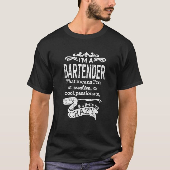 Soy una camiseta barman Unisex Funny Great Gift Id (Anverso)