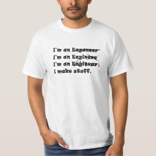 Soy una camiseta del blanco del ingeniero