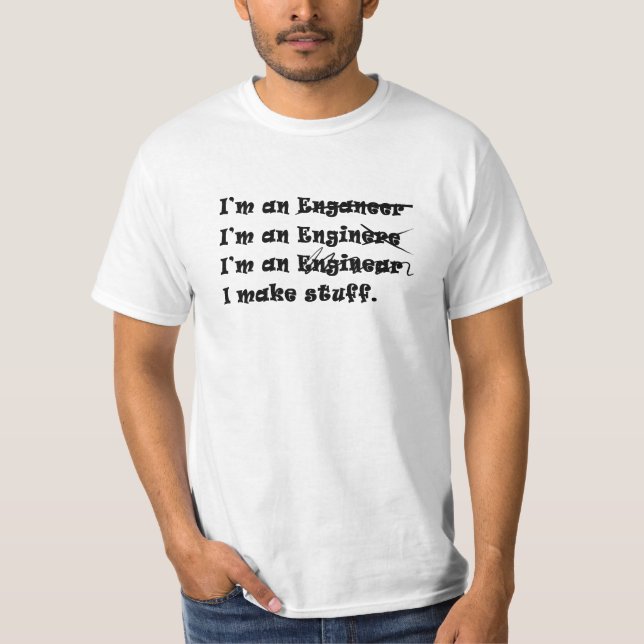 Soy una camiseta del blanco del ingeniero (Anverso)