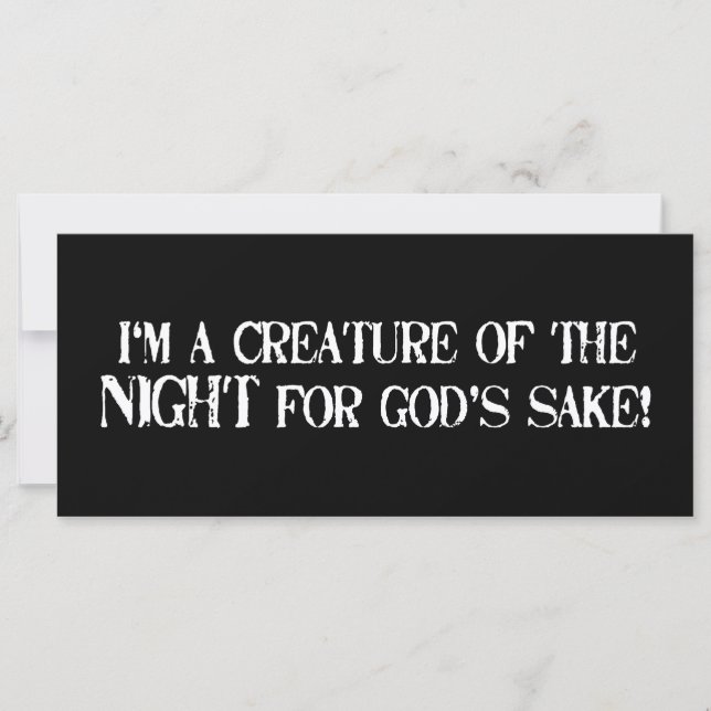 ¡¡¡Soy una Criatura de la Noche por el Dios!! (Anverso)