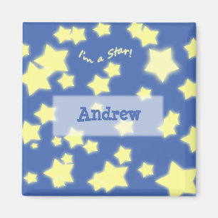 ¡Soy una estrella! Imán azul/amarillo conocido