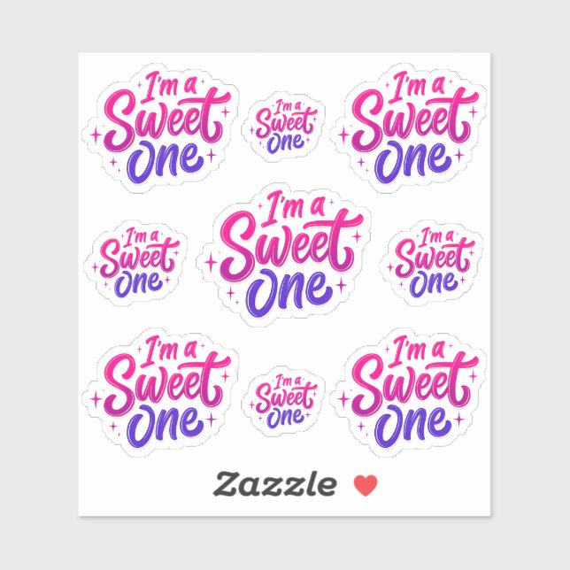 Soy una hoja de Pegatina dulce rosa morado (Hoja)