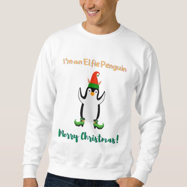 Soy una sudadera de Navidades de pingüino de Elfie (Anverso)