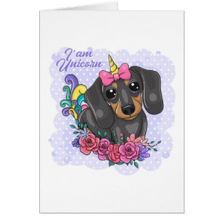 Soy una tarjeta de felicitación Dachshund de Unico