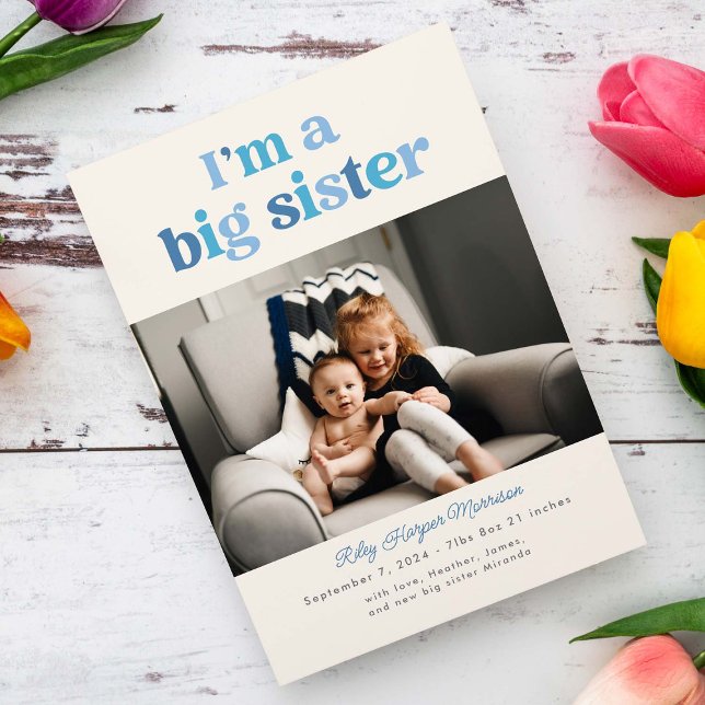 Soy una tarjeta de Invitación plana Big Sister (az (Subido por el creador)