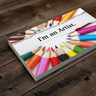 Soy una tarjeta de visita de los lápices del colo