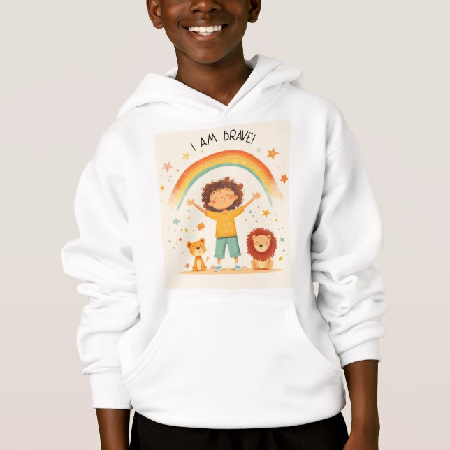 Soy valiente - Niños Affirmación Hoodie (Anverso)
