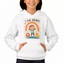 Soy valiente - Niños Affirmación Hoodie