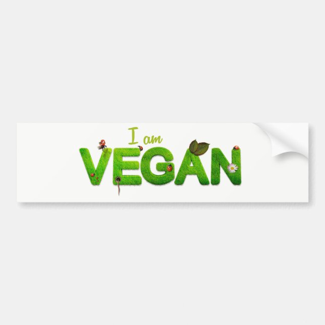 Soy Vegan Parachoque / Fender Pegatina (Frente)