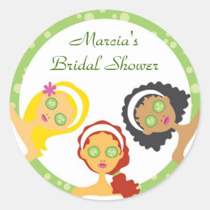 Spa Bridal Shower Favor Pegatina
