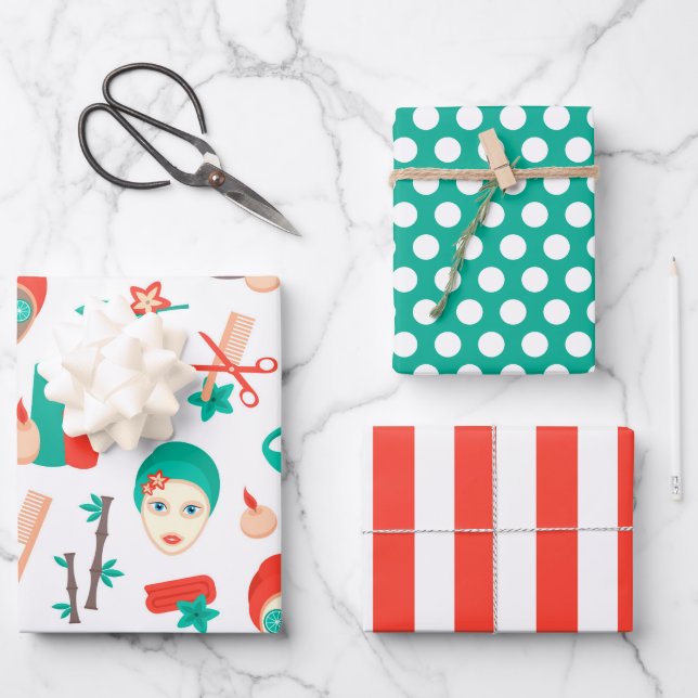 Spa Day Tratamientos de Belleza Conjunto de Papel  (Anverso)