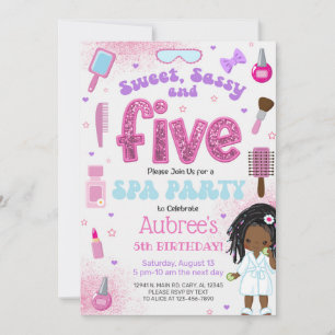 SPA, invitación de cumpleaños número 5 de niña, 5